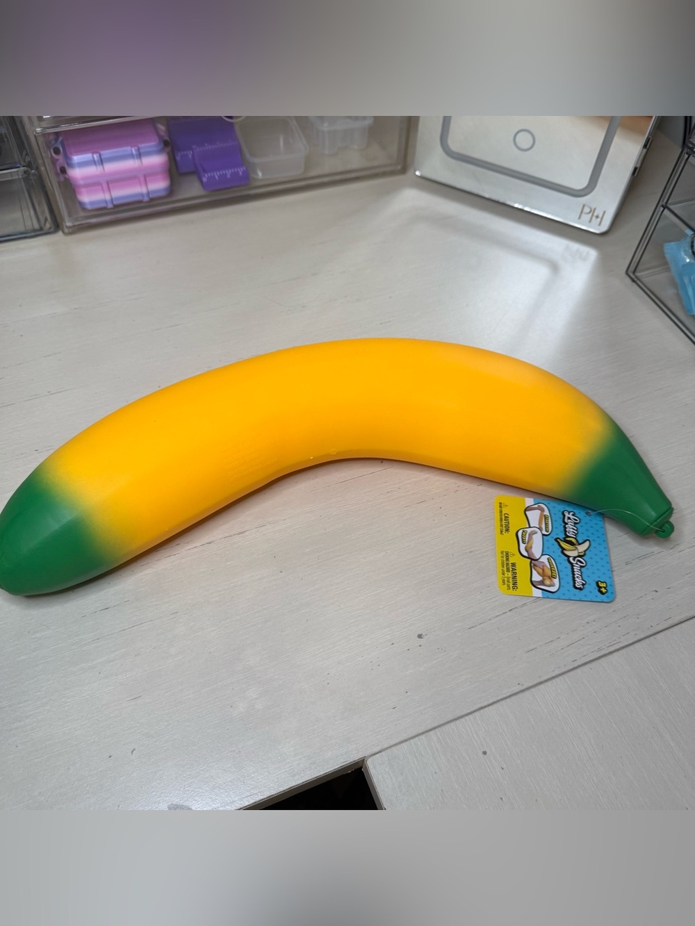 Sunny Days Laffy Snacks Giant Squishy Banana Stretchy Sensory Toy NWT Viral